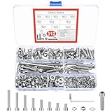 312 Stk M6 Schrauben Set, Sechskantschrauben mit Muttern Set,Zylinderschrauben mit Innensechskant...