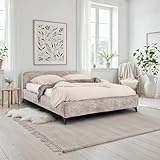 IDIMEX Polsterbett VIRETTA 140x200 in beige - Doppelbett mit Lattenrost & Chenille Stoffbezug. Bett...