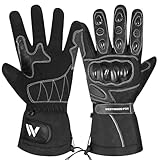 WESTWOOD FOX Motorradhandschuhe für Männer und Frauen, Leder Touchscreen Wasserdicht Warme Winter...