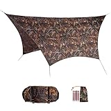 AMAZONAS Ultra-Light Traveller Tarp Forest 650g Packmaß 25 x 10 cm Fallschirmseide Wetterschutz in...