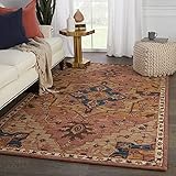 Jaipur Living Waschbarer Teppich, Boho, Dunkelrosa/Blau, 12,7 x 20,3