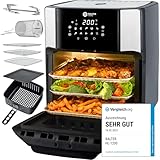 Balter Heißluftfritteuse Airfryer, 12 Liter XXL, Mini Backofen, Dörrautomat, Friteuse...