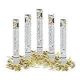 Relaxdays 5 x Party Popper 40 cm im Konfettikanonen Set, Konfetti Bombe für Hochzeit und...