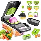 16 in 1 Gemüseschneider Manuell Set, Vegetable Chopper Cutter Slicer, mit 7 Auswechselbaren...