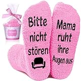 Geschenke für Mama Socken mit Spruch Bitte Nicht Stören Mama ruht ihre Augen aus Socken Lustige...