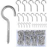 KGFUMO 150Stück Schraubhaken Edelstahl Deckenhaken Set Haken zum Schrauben Hakenschraube Metall zum...