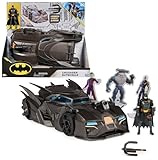 DC Comics Batman Offroad Batmobile mit Fanghaken-Katapult und Gitter-Zelle im Heck, inkl. 10-cm...