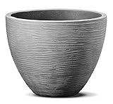 Blumenkübel im Rillen Design - 39,5 x 31 cm - Kunststoff Pflanzkübel Blumentopf rund für Innen...