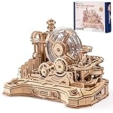 ROKR 3D Puzzle Holz Kugelbahn Modellbausatz,Gear Ball Challenge Bauspielzeug,Holzpuzzle DIY...