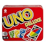 Mattel Games K0888 - UNO Deluxe, in exklusiver Verpackung mit Punkteblock, Sammlerdose,...