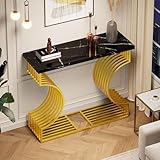 DUlVBPE 100 * 35 * 80cm moderner, Schlichter schwarzer Hochglanz-Couchtisch, Kleiner Beistelltisch...