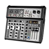 Depusheng Professioneller Audiomixer, 4-Kanal-Audio-Interface-Soundboard-Mischpultsystem,...