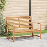 Gecheer Gartenbank Braun 110 x 64 x 76.5 cm Massives Teakholz Gartenmöbel Sitzbank für Outdoor...