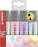 Textmarker - STABILO BOSS ORIGINAL Pastel - 4er Pack - Hauch von Minzgrün, rosiges Rouge, Schimmer...