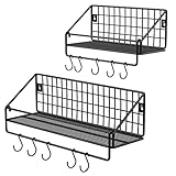 SONGMICS Wandregale im Industrie-Design, aus Metall, pro Regal bis 15 kg belastbar, 2er Set,...