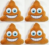 BUSDUGA - Emoticon Kissen, 16cm, Emotionen zum Kuscheln (Kackhaufen 4er Set)