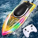 YOOHBERRYS Ferngesteuertes Boot, 2.4 GHz RC Boot, Motorboot Ferngesteuert Kinder mit DREI Mode...