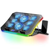 Laptop Kühler RGB Gaming Notebook Kühlpads für Schreibtisch und Schoß, MOOJAY Laptop Lüfter...