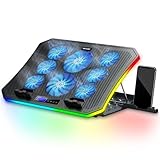 Laptop Kühler RGB Gaming Notebook Kühlpads für Schreibtisch und Schoß, MOOJAY Laptop Lüfter...