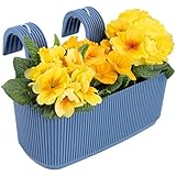 Konzept 11 Balkon Blumenkasten mit Halterung – 29 x 19 cm, Balkonkasten für Geländer, 3,2 L aus...