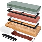 Schleifstein Set für Messer,Professional Schleifstein Set,400/1000 3000/8000 Doppelseitiger...