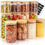 Ezvsevuo Vorratsgläser mit Deckel Luftdicht I 12er Set Vorratsdosen Glas - 4x 800ml & 4x 550ml & 4x...