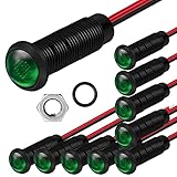 Gebildet 10pcs LED Kunststoff Kontrollleuchte 12V-24V Montageloch Größe 6mm (Grün)