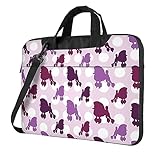 MYGANN Purple Poodle Polka Dot Ultradünne wasserdichte Laptoptasche mit Schultergurt und Griff für...