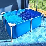 Oberirdisches Schwimmbad-Set mit rechteckigem Rahmen, inklusive Poolschwimmer für Sonnenbaden und...