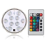 Multicolor Fernbedienung RGB LED-Unterwasserbeleuchtung,Wasserdichte Farbwechsel LED Magic Light...