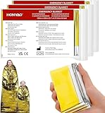 HONYAO Rettungsdecke 3 Stück, Erste Hilfe Decke Gold Silber, 210×160cm, Notfalldecke Perfekt für...
