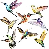 Auckpure Fensterbilder Selbstklebend, 16 Stück Fenstersticker Kolibri, Wintergarten Vogelschutz...