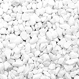 BELLE VOUS Dekosteine Weiß (3,6kg Sack) - Deko Steine kleine Steine Garten - Weiße Steine Deko -...