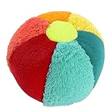 Fehn Rasselball bunt - Greif-Spielball mit Materialmix & Rassel zum Werfen, Greifen, Rollen -...