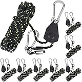 Cirulli 8 Stück Reflektierend Spannseile mit Karabinerhaken,1/8 Zoll Windfestes...