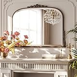 BEAUTYPEAK Wandspiegel Bogen 90x67 cm, Barock Spiegel oval mit Kupfer Rahmen, Bruchsicherer Vintage...