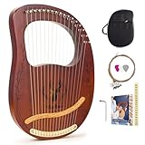VixxNoxx Lyre Harfe 16 Metallsaiten Mahagoni Leier harfe Musikalische Instrumente mit...