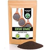 Senfkörner (500g), Senfsaat schwarz und braun 100% naturrein, schonend getrocknet, Senfsamen...