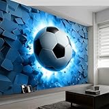 Fototapete Game Art Vlies Tapeten B250 x H175 cm, Geometrisch Sport Fußball Wandtapete XXL Wanddeko...