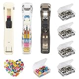 Hefter Hefter Clip Reusable Creative Stapler Mini Push Hefter Set mit 250 Stück Wiederverwendbare...