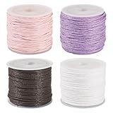 Craftdady Gewachste Baumwollkordel, 1 mm, rund, für Schmuckherstellung, Armband, Halskette,...