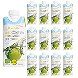 Kulau Bio Kokoswasser Pure 330 ml 100% pures Kokosnusswasser ohne Zucker und Zusatzstoffe, 12er Pack