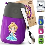 Funkelfuchs® Thermobehälter für Essen Kinder – 500ml, Lila Prinzessin – 100% auslaufsicher -...