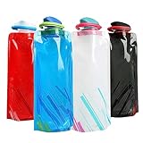 RISAKOGO 700ml Faltbare Trinkflasche, 4er Faltbare Wasserflasche Wiederverwendbare Trinkflasche...