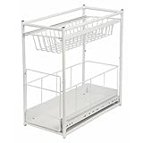 Spetebo Einbauschublade für Küchenschränke - 45x23x45cm - Farbe: weiß - Korbauszug Schublade...