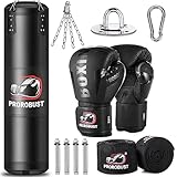 Prorobust Boxsack, 120cm Oxford Tuch Heavy Duty Boxsack mit 12oz Handschuhen für MMA Kickboxing...