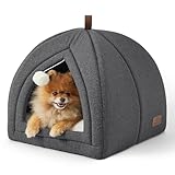 BEDSURE Katzenbett große Katzen Katzenhöhle- 44x44x44 cm Katzenhaus Indoor mit abnehmbarem Sherpa...