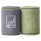 PETTOM 2 Stücke Hundehandtuch Mikrofaser Extra Saugfähig, Handtücher Hund mit Taschen Schnell...