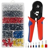 Crimpzangen Aderendhülsen Set, Aderendhülsenzange Set mit 1800 Stück Kabelschuhen...