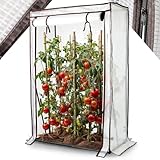 Arebos Tomatengewächshaus Foliengewächshaus | Gewächshaus klein | Tomatenhaus, Treibhaus mit Tür...